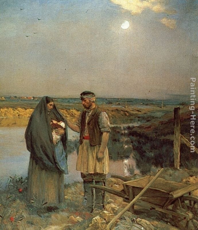 Jean-Charles Cazin Weary Wayfarers